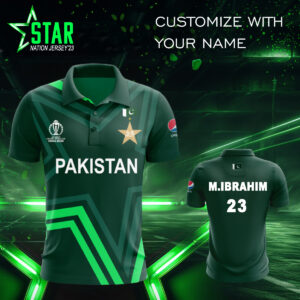 NATION STAR JERSEY Pakistan Cricket World Cup 2023 - Custom Name and Numbering